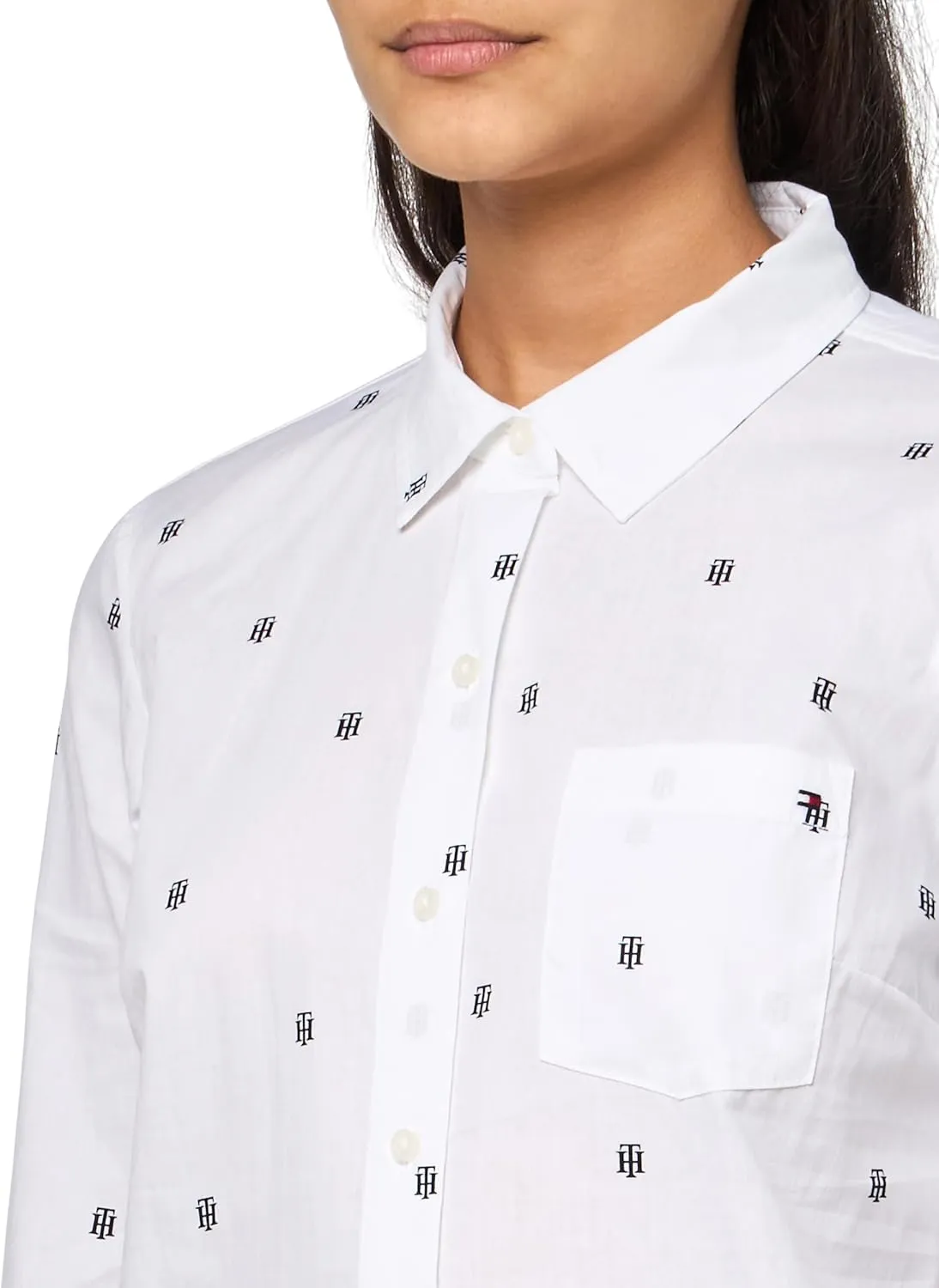Tommy Hilfiger Women's Sportswear Roll Tab Top