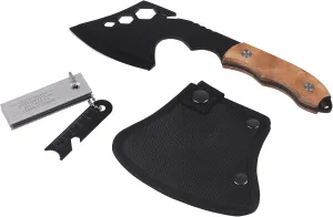 TOPSON Camping Axe with Sheath and Fire Starter (2-Piece Set), black