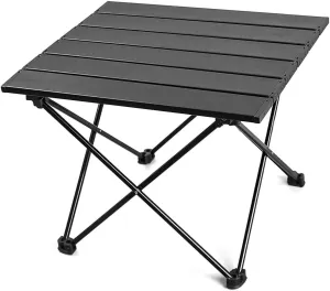 Topyond Portable Folding Table, Aluminum Alloy Camping Table with Front Pocket Design, Stable Support Frame Lightweight Table for Outdoor Picnics and Travel (S)