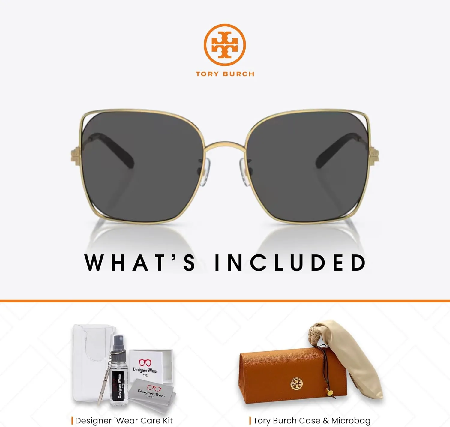 Tory Burch TY6097 Square Sunglasses for Women   BUNDLE With Designer iWear Eyewear Kit