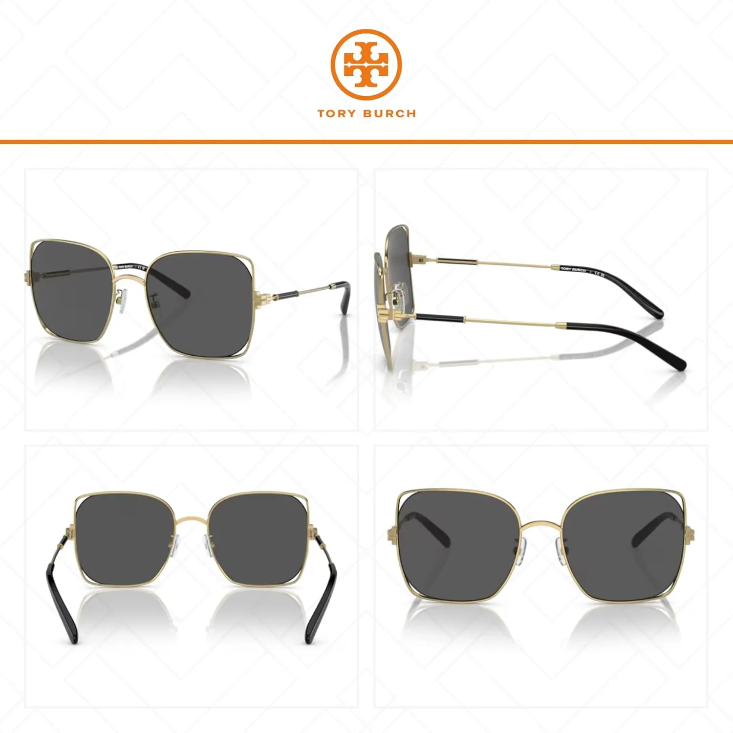 Tory Burch TY6097 Square Sunglasses for Women   BUNDLE With Designer iWear Eyewear Kit
