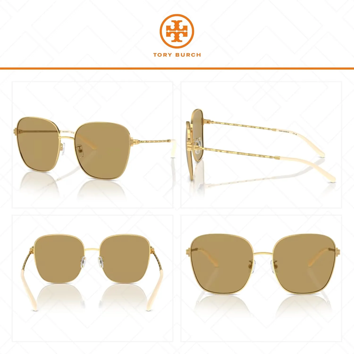 Tory Burch TY6108 Square Sunglasses for Women   BUNDLE With Deisgner iWear Complimentary Eyewear Kit