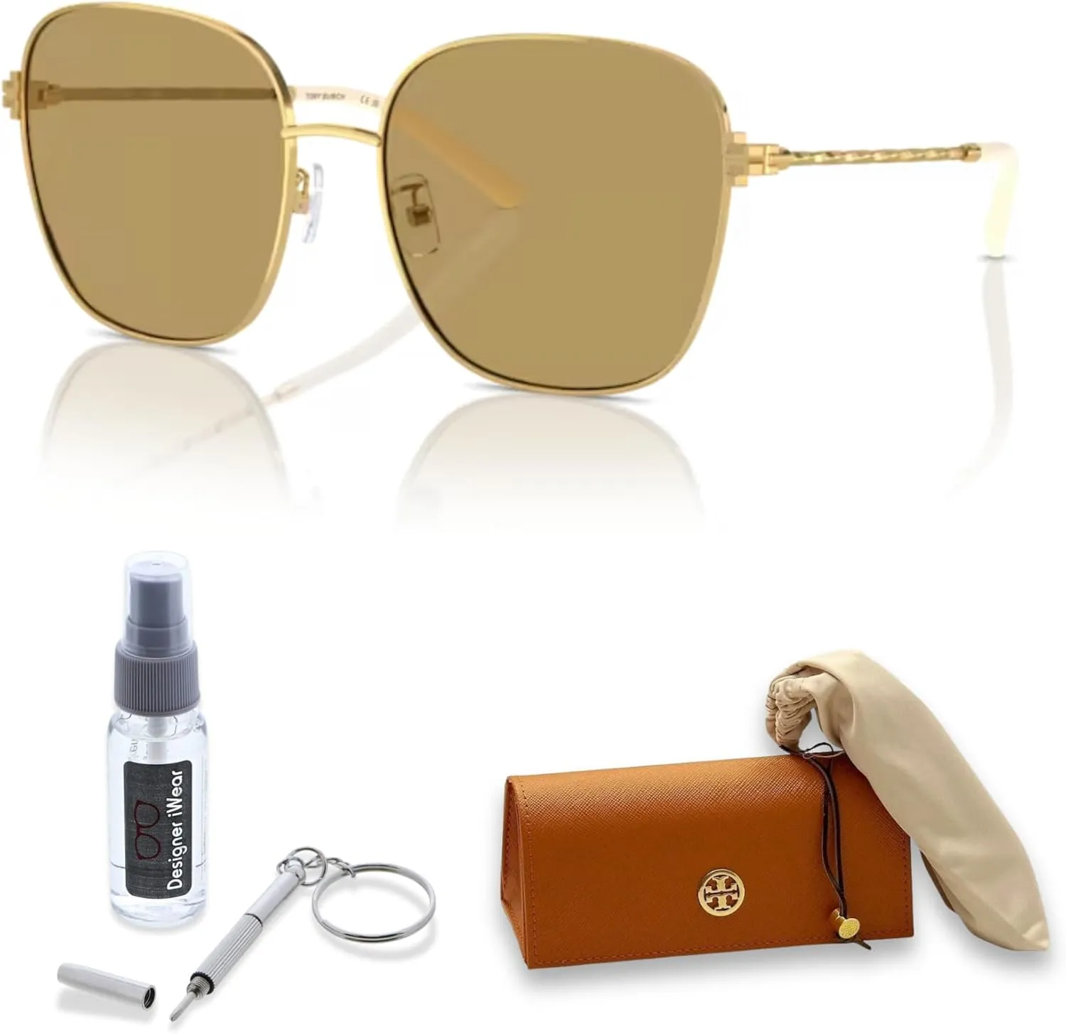 Tory Burch TY6108 Square Sunglasses for Women   BUNDLE With Deisgner iWear Complimentary Eyewear Kit