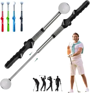 Toselfwith Telescopic Club, Retractable Golf Swing Training Aid, Golf Grip Trainer with Click Feedback, Strength & Tempo Training for Chipping Hitting, for Right & Left-Handed Golfers
