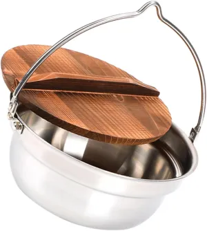 Totority Hanging Camping Pot Soup Pot Stainless Steel Cookware Set for Outdoor Cooking Easy to Clean