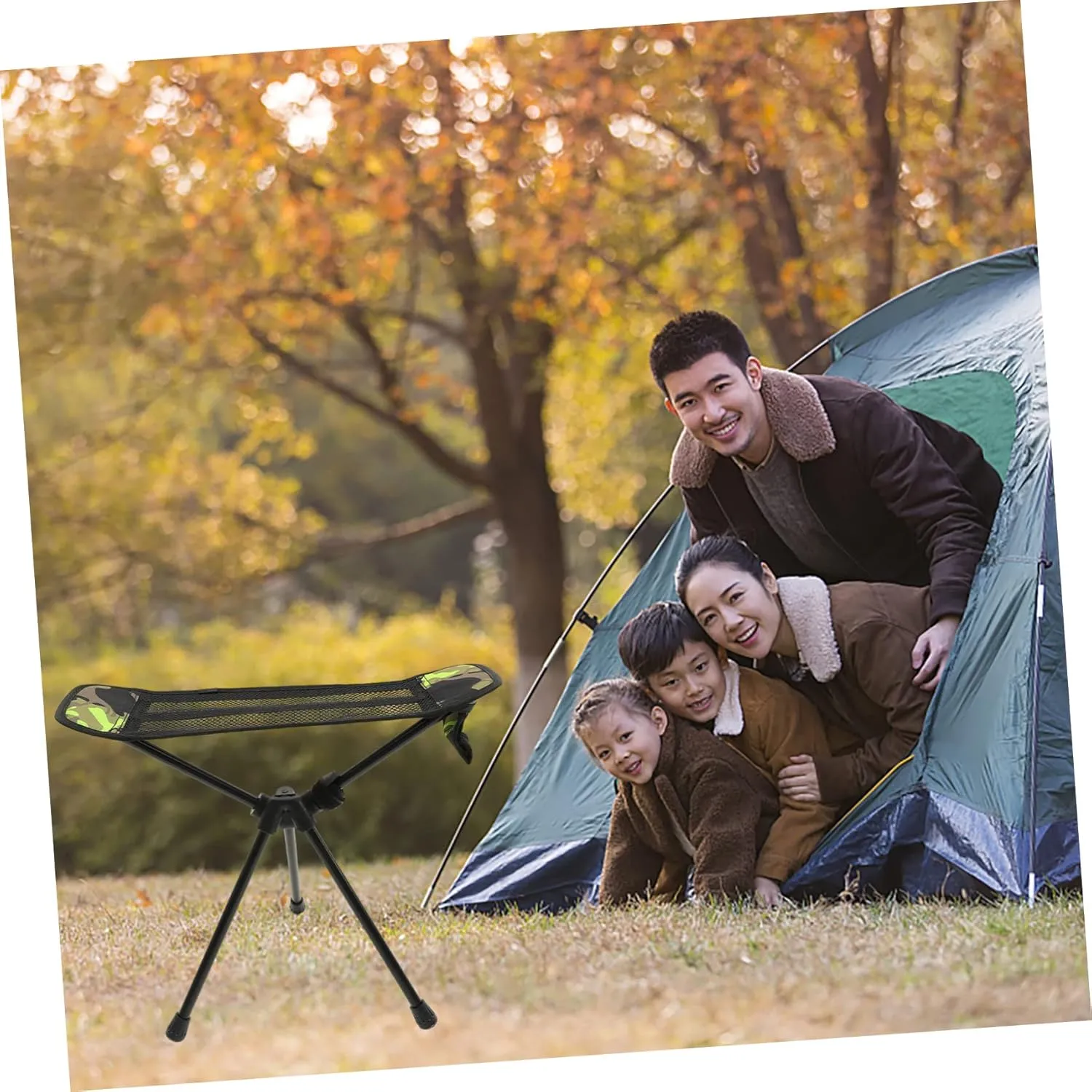 Totority Portable Folding Stool Lightweight Outdoor Camping Chair Versatile Fishing and Picnic Seat Compact and Easy to Carry for Hiking Gardening and Relaxation