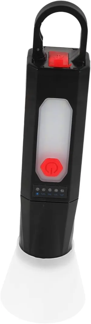 Totority Solar Rechargeable Camping Flashlight Multifunctional USB Led Lamp with High Lumens Zoomable Spotlight for Outdoor Activities and Emergencies Portable Design with Hook for Travel