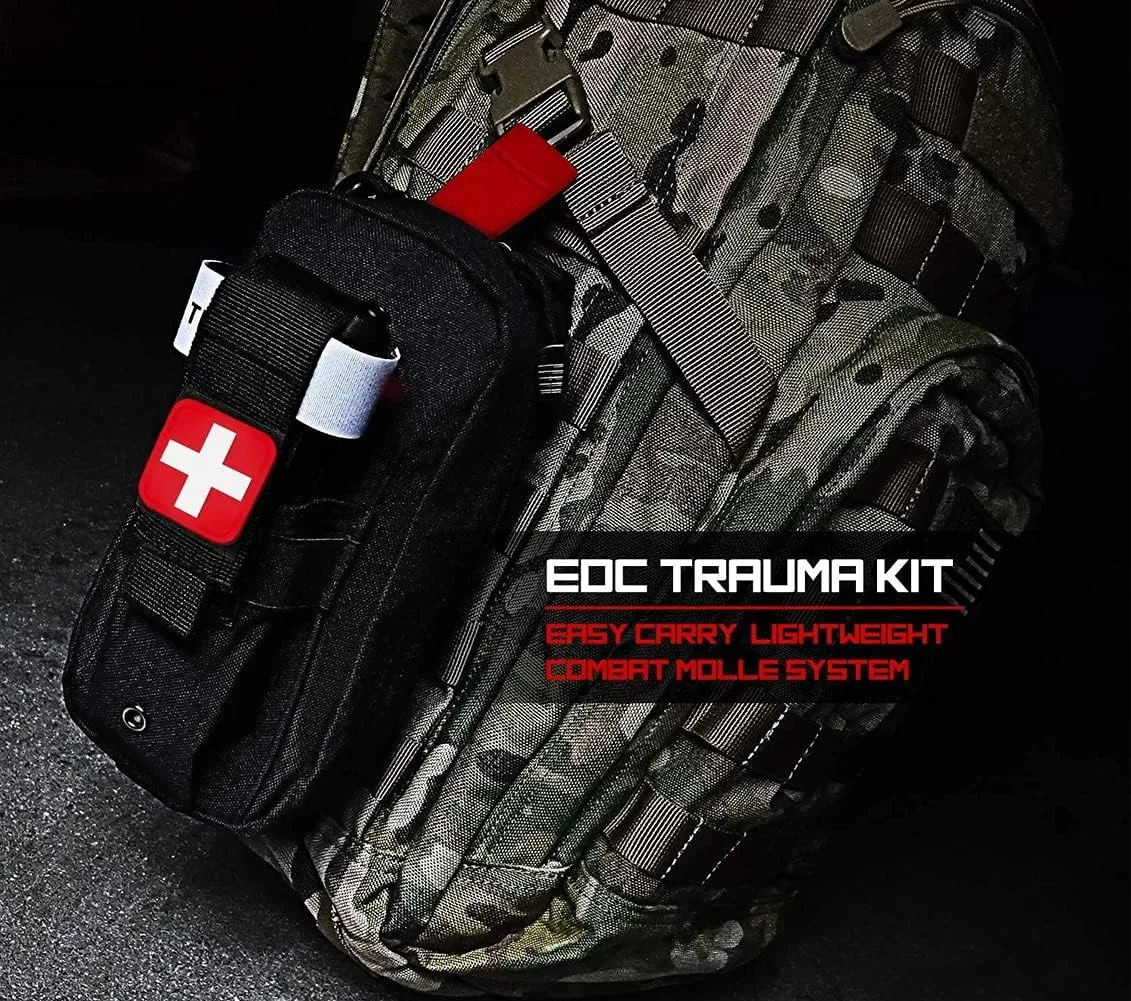 Tourniquet Pouch (Israeli Bandage   Pouch), Portable IFAK Pouch Small Trauma Medical Kit Tactical First Aid Pouch, Emergency EMT for Camping and Hiking (Black)