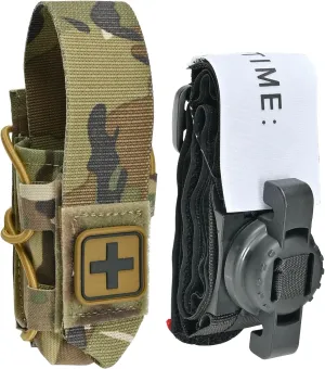 Tourniquet Pouch with Molle Clip,SABADO Tourniquet Holder Removeable Flap Cover,TQ Pouch for Duty Belt and Tactical Vest
