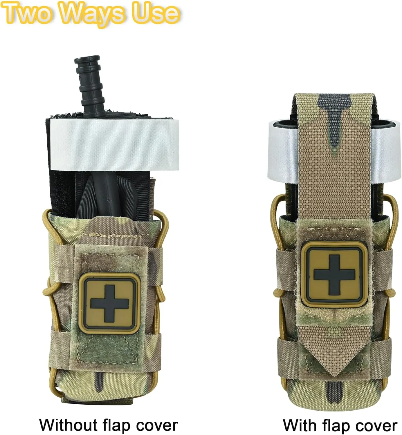Tourniquet Pouch with Molle Clip,SABADO Tourniquet Holder Removeable Flap Cover,TQ Pouch for Duty Belt and Tactical Vest