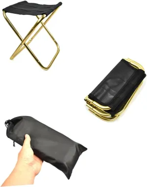TOYANDONA Lightweight Folding Stool for Camping Collapsible Portable Chair for Fishing Traveling BBQ Outdoor Activities Durable Golden Color