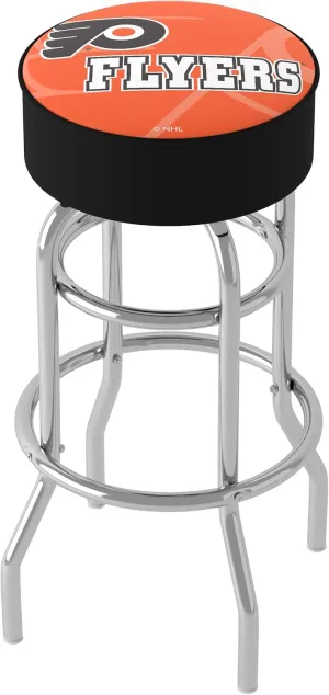 Trademark Global Bar Stool - Philadelphia Flyers Watermark Stool with Foam Padded Seat - Swivel Chair for Game Room, Garage, or Home Bar