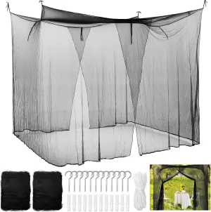 Tranqun 2 Pcs Mosquito Netting for Patio, Ultra Large Mosquito Net l 87 x W 87 x H 71 Inch for Bed with 2 Side Openings 16 Hanging Loops for Camping Home Outdoor Travel Dormitory Decor