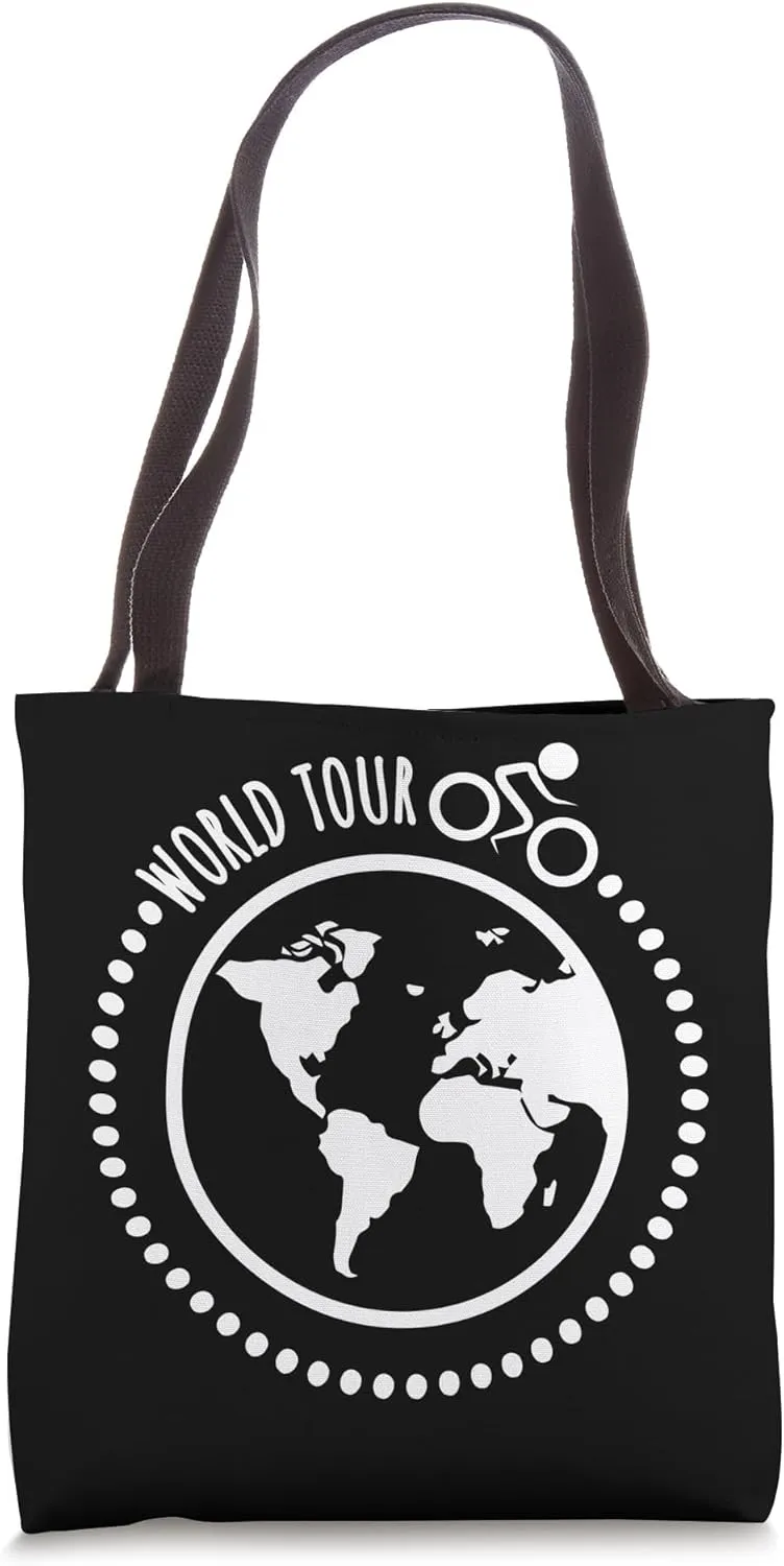 Travel Bon Voyage World Traveller Explorer Bike Tour Tote Bag