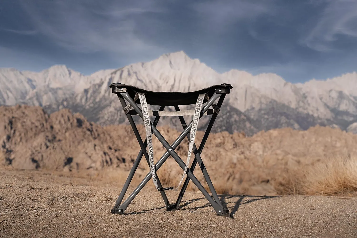 Travel Chair Big Slacker Stool, Portable Tripod Chair for Outdoor Adventures, Quick Folding Fishing Camping Travel Stool, Black & Gray