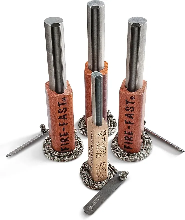Trekker. Best Emergency Waterproof Survival Fire Starter. Magnesium and Euro Fire Steel Ferro Rod. Compact Durable Tool for Bushcraft, Camping, Backpacking, Hiking, Hunting, or Bug Out Bag