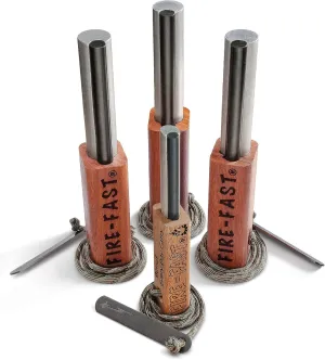 Trekker. Best Emergency Waterproof Survival Fire Starter. Magnesium and Euro Fire Steel Ferro Rod. Compact Durable Tool for Bushcraft, Camping, Backpacking, Hiking, Hunting, or Bug Out Bag
