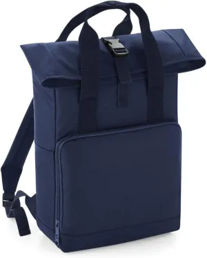 Twin Handle Roll-Top Backpack BG118 - Polyester Rucksack Travelling Bag - Navy Dusk
