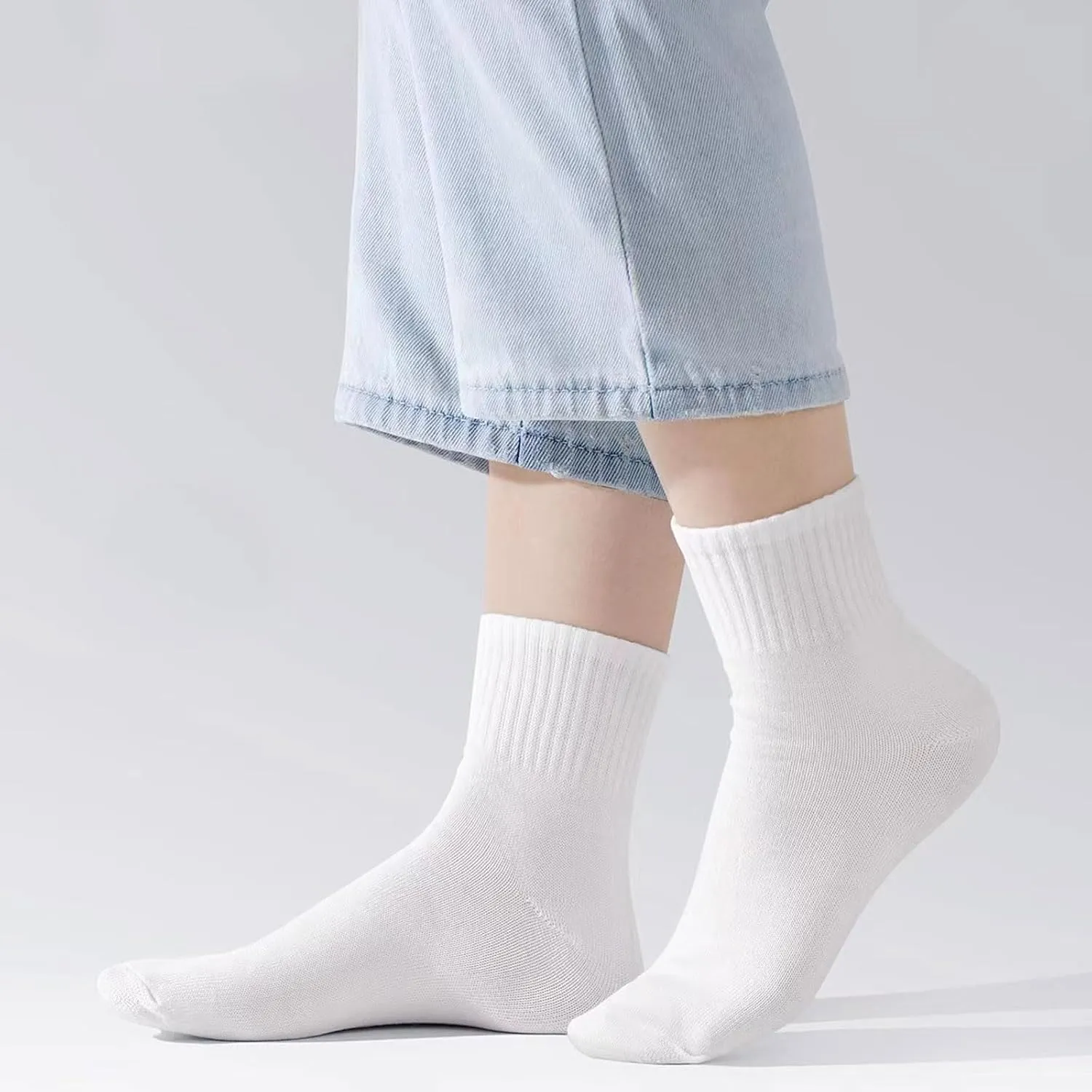 twoworld Disposable Socks for Women and Men,Compressed Socks,Disposable Socks for Travel,White Cotton Socks Ankle