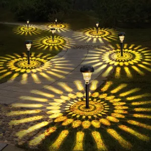 Ultra Bright Solar Lights 8 Pack, Outdoor Solar Yard Pathway Lights, Warm White IP67 Waterproof LED Garden Lights for Path, Backyard, Christmas, Lawn, Landscape Decorative