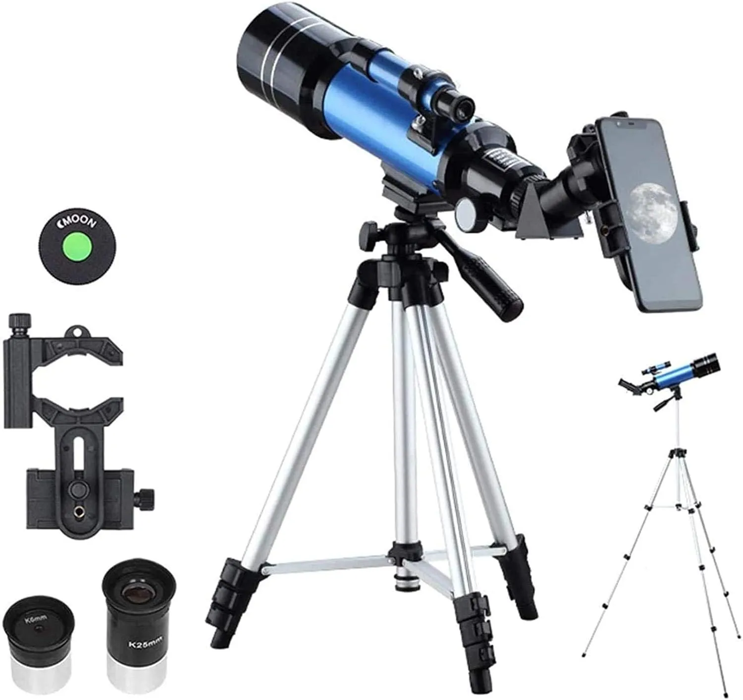 Ultra Hd, Telescope,70Mm Aperture Mount Astronomical Refracting Telescope for Beginners - Travel Telescope with Carry Bag,for Indoor/Outdoor