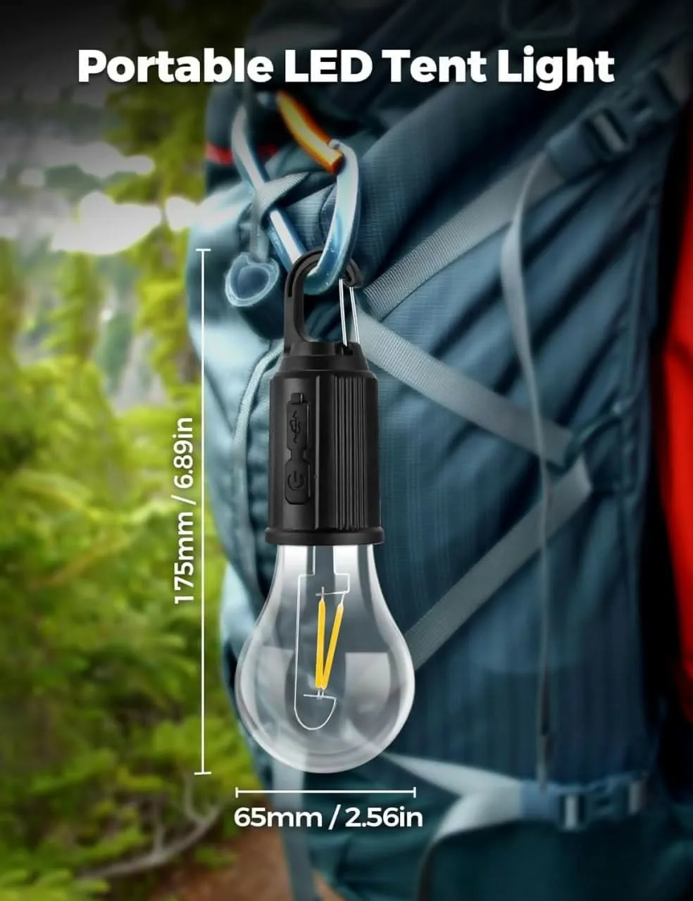 Unbreakable rechargeable Hanging Bulb for travel / Outdoor