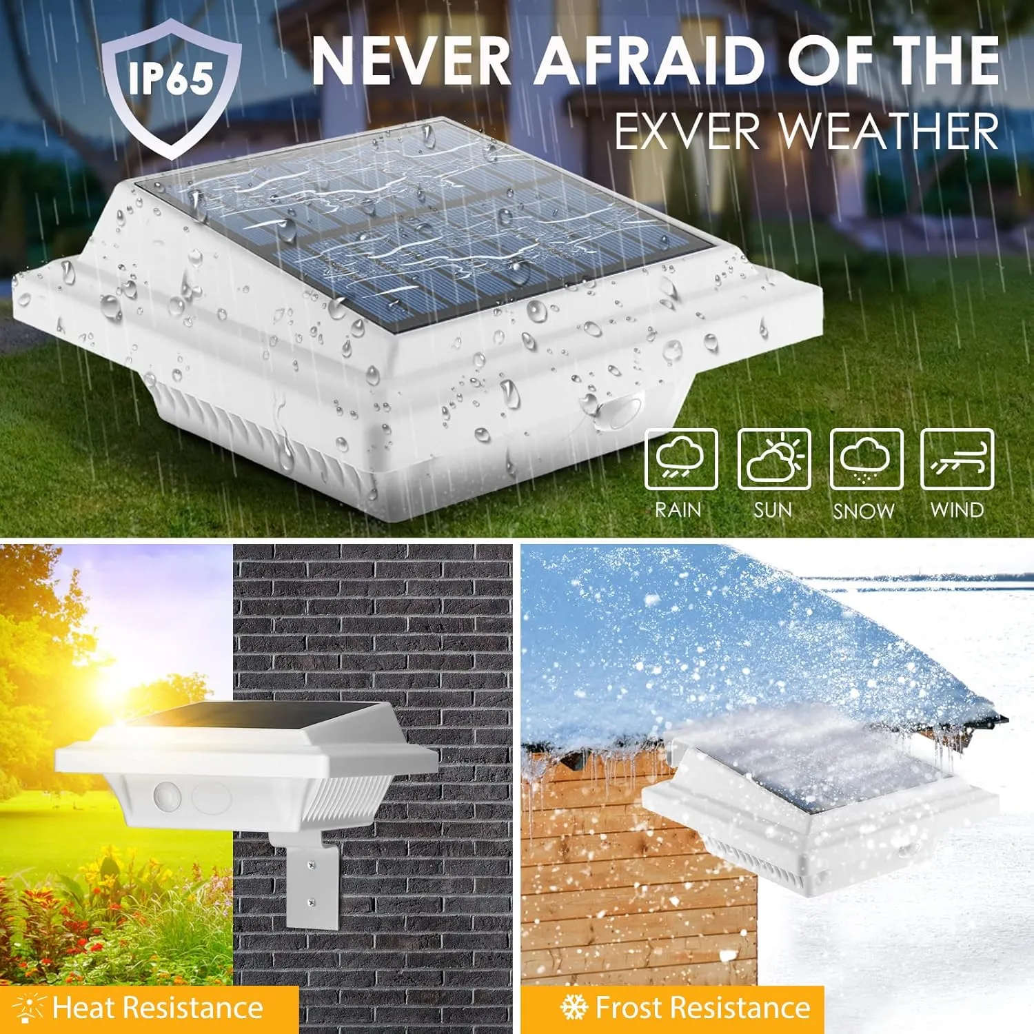 UniqueFire Solar Gutter & Fence Lights - 40 LED Outdoor Waterproof Security Lamps for Eaves, Garden, Landscape & Walkway (6PCS White, Warm Light)