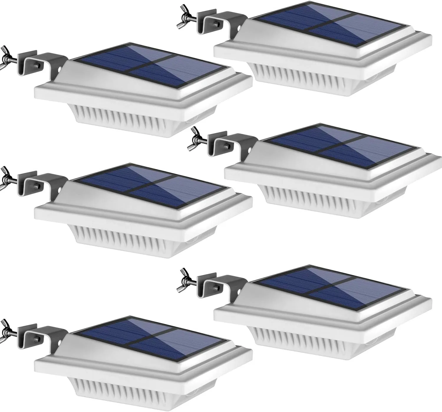 UniqueFire Solar Gutter & Fence Lights - 40 LED Outdoor Waterproof Security Lamps for Eaves, Garden, Landscape & Walkway (6PCS White, Warm Light)