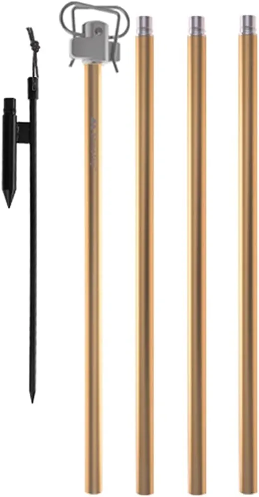 UNISTRENGH Lantern Stand Pole Outdoor Camping Folding Lamp Holder Hook Portable Telescopic Double-end Lighting Pole Retro Light Stand Lantern Hanging Support