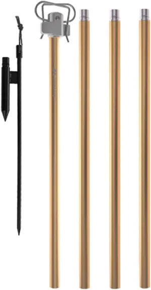 UNISTRENGH Lantern Stand Pole Outdoor Camping Folding Lamp Holder Hook Portable Telescopic Double-end Lighting Pole Retro Light Stand Lantern Hanging Support