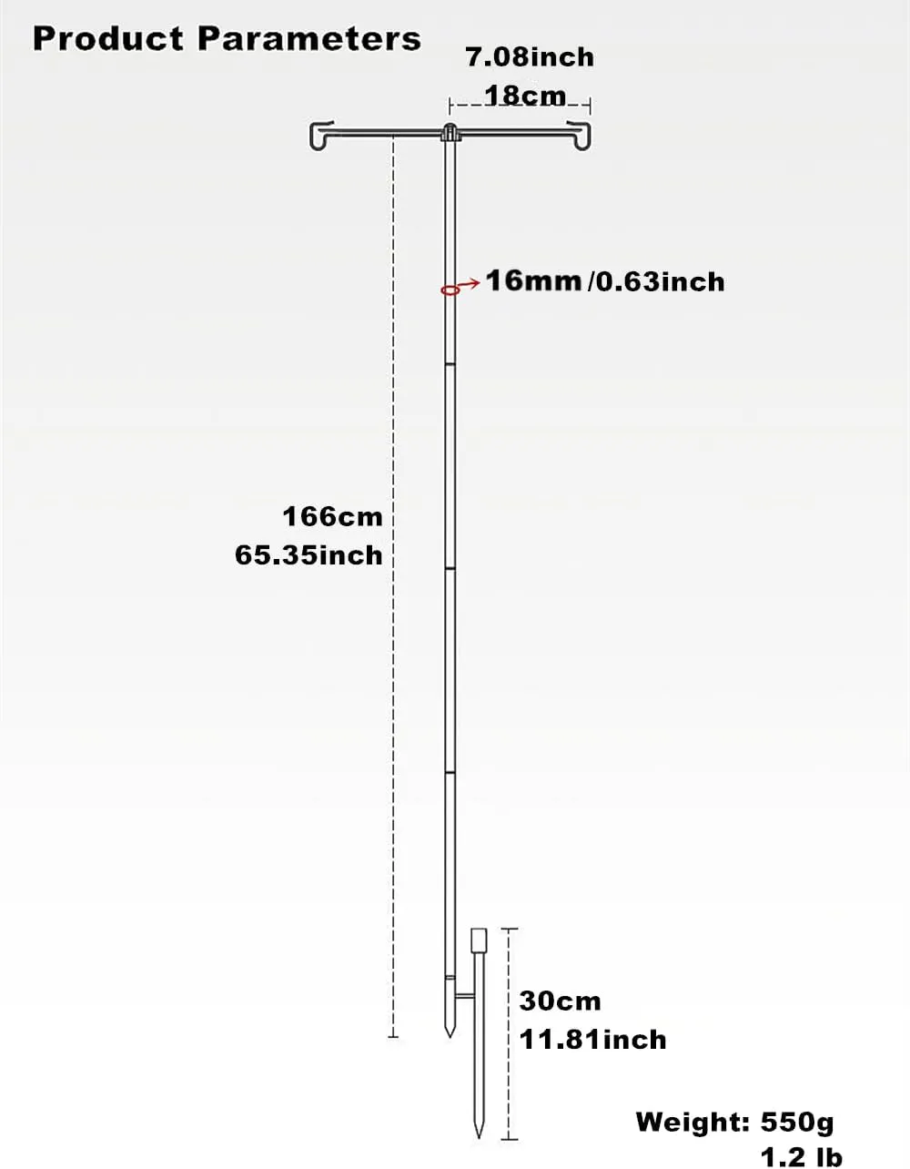 UNISTRENGH Lantern Stand Pole Outdoor Camping Folding Lamp Holder Hook Portable Telescopic Double-end Lighting Pole Retro Light Stand Lantern Hanging Support
