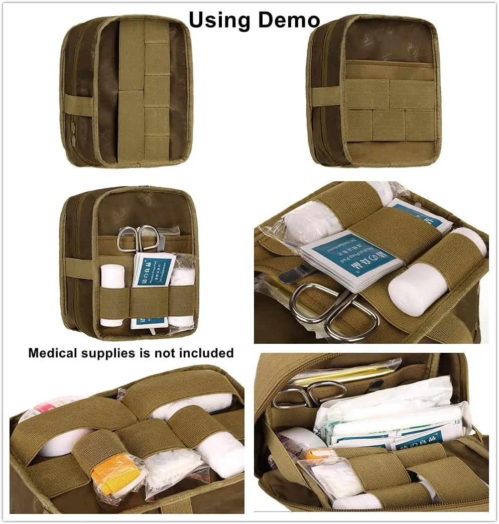 UNISTRENGH Outdoor First Aid Bag Medical Backpack Lifesaving Emergency Bag Rucksack Storage Organizer Home Vehicle Emergency Pack for Travel Camping Hiking Climbing Cycling (Military Green)