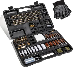 Universal Gun Cleaning Kit for All Guns, Gun Brushes for Pistol Handgun Shotgun Rifle, Durable Brass Rods, Bore Snake, Oil Bottle, Brushes, Brass Jags, Carrying Case Gun Accessories for Men
