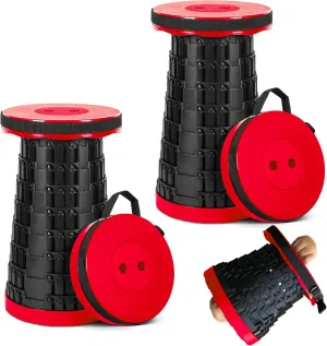 Upgraded Collapsible Stool 2-Pack, 620lbs Max Weight, Lightweight Yet Sturdy, Portable Retractable Foldable Telescoping Camping Stool for Adults Outdoor Fishing Hiking Travel BBQ