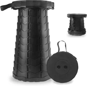 Upgraded Portable Folding Stool Lightweight Yet More Sturdy , Load Capacity 440lbs,Retractable Stool ,Collapsible Stool for Camping Fishing Hiking BBQ