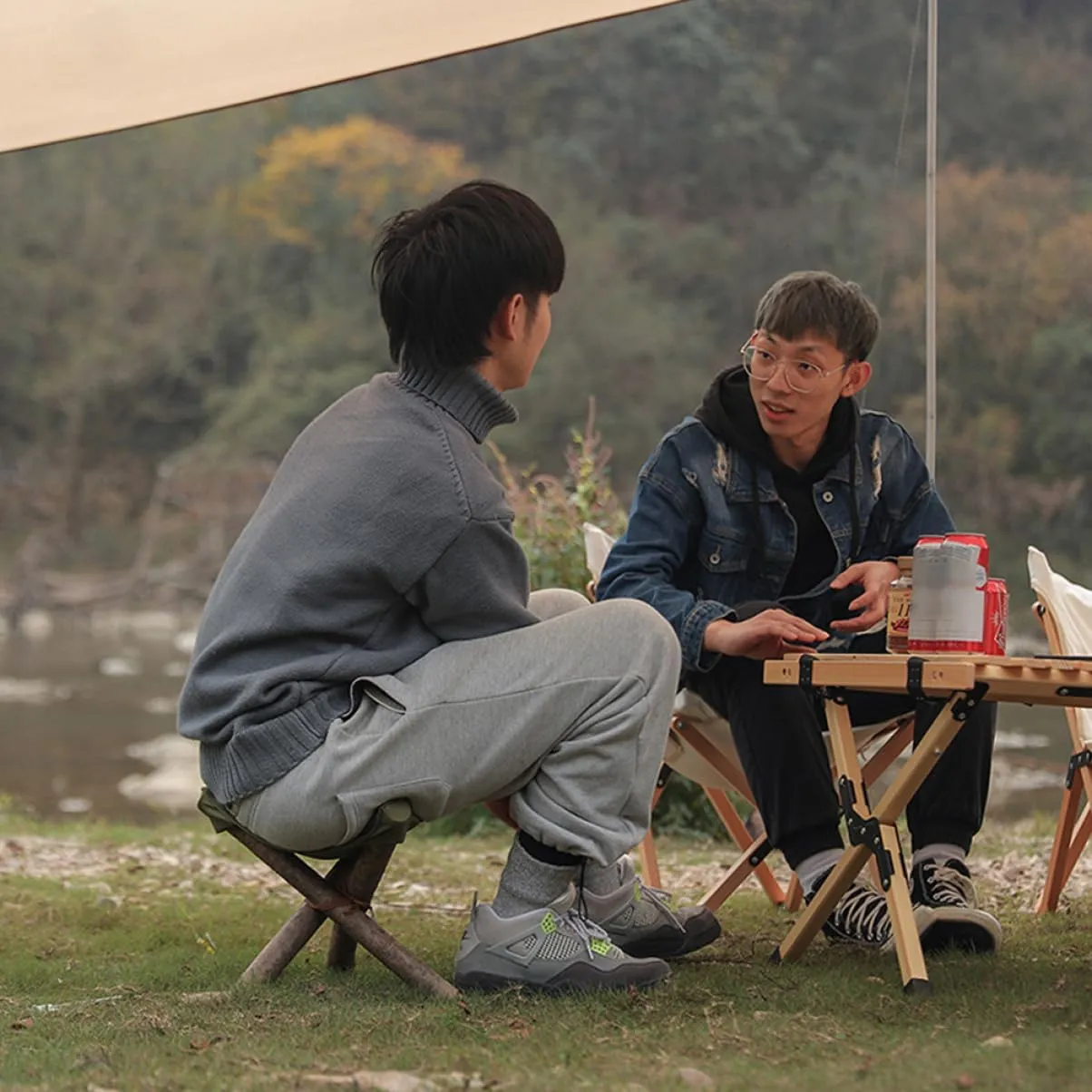 UPKOCH 3pcs Portable Camping Stool Kit Outdoor Tripod Stool Camping with Thickened and Fasten Rope
