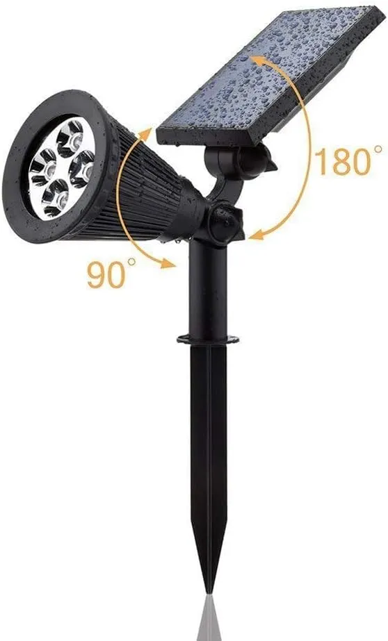 URPOWER Solar Lights Outdoor, Adjustable Spot Lights Outdoor, 2-in-1 Waterproof Landscape Spotlights Wall Light, Dusk-to-Dawn Solar Powered Light for Garden, Yard (2 Pack Warm)