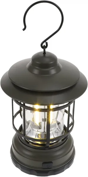 Vaguelly Portable Led Camping Lantern Retro Style Multipurpose Emergency Light for Outdoor Activities Lightweight Handheld Hook for Easy Hanging for Hiking Backpacking and More