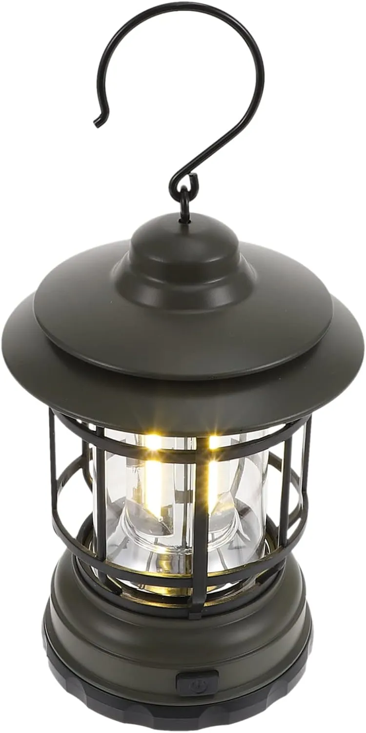Vaguelly Portable Led Camping Lantern Retro Style Multipurpose Emergency Light for Outdoor Activities Lightweight Handheld Hook for Easy Hanging for Hiking Backpacking and More