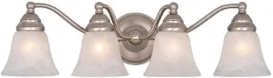 VAXCEL Standford 4 Light Bathroom Vanity Fixture, Brushed Nickel Finish, Traditional Over Mirror Lighting, Easy Installation