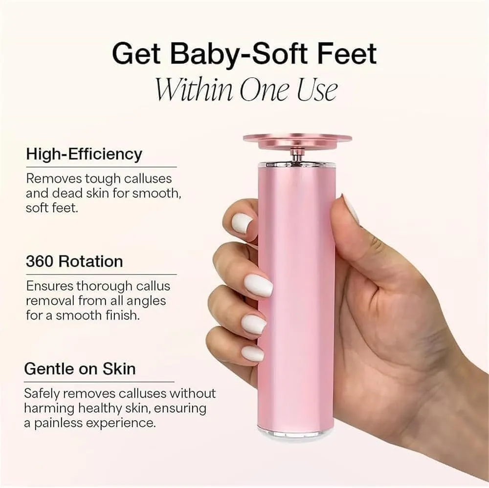 Versaselect Electric Foot Callus Remover, Dermawave Electric Foot Callus Remover, Adjustable Speed 360 Rotation Callus Remover with 60pcs Sanding Disc Electric Callus Remover for Feet (Pink)