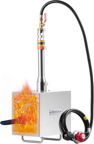 VEVOR Portable Propane Forge, 1 Burner Farrier Forge, 2600℉ Tool and Knife Making Blacksmithing Gas Forge, Large Capacity Square Stainless Steel Gas Forging Tools and Equipment for Metal Forging