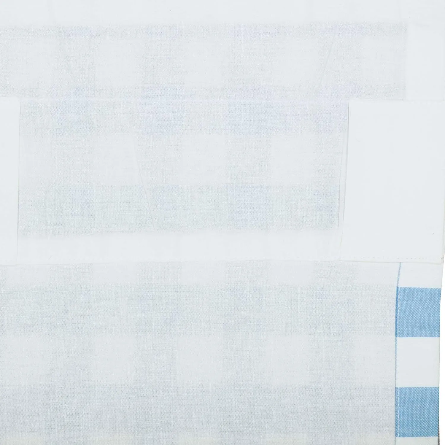 VHC Brands Annie Blue Buffalo Check Farmhouse Tier Kitchen Curtain Set 36x36