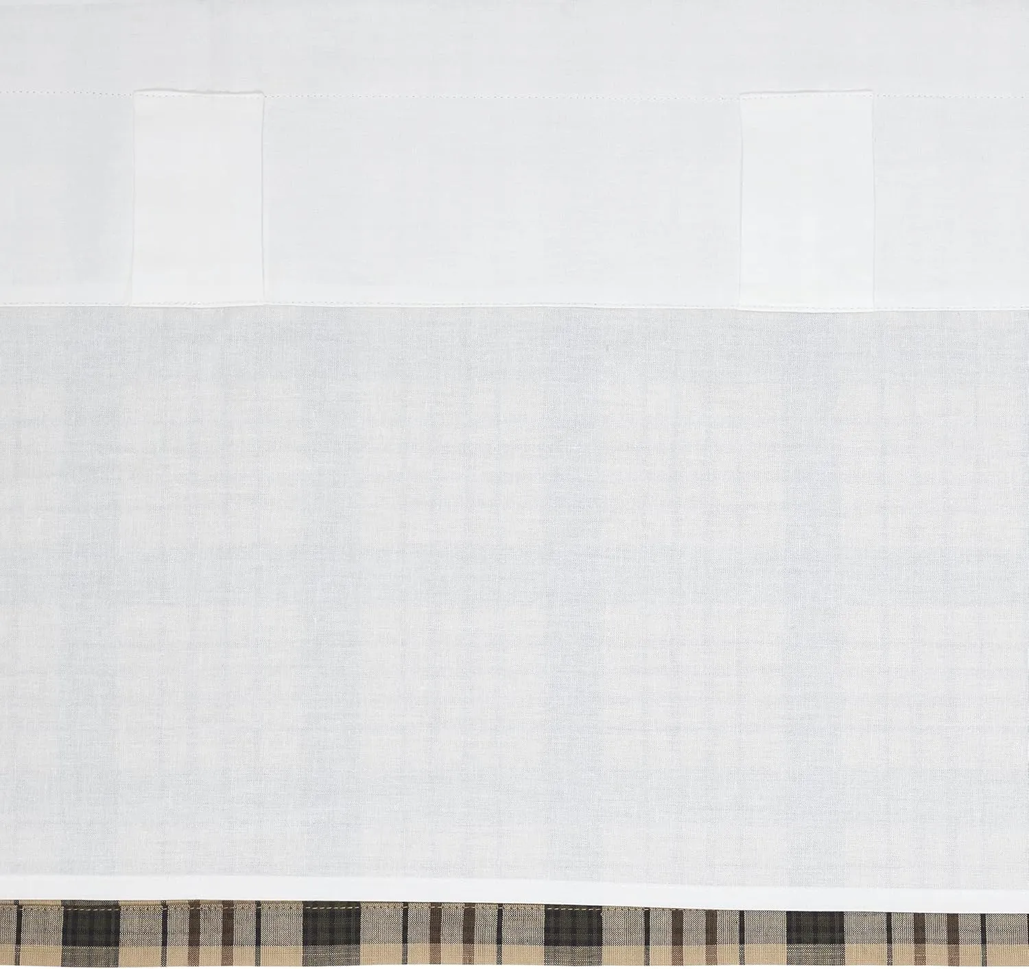 VHC Brands Cider Mill Plaid Valance, Tan & Charcoal, 16x90