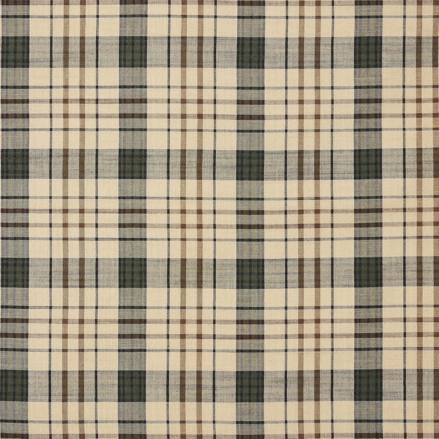 VHC Brands Cider Mill Plaid Valance, Tan & Charcoal, 16x90