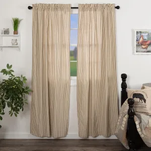 VHC Brands Sawyer Mill Charcoal Curtain Panel Set Lined 84 Inch Long Drapes Farmhouse Country Stripes Cotton for Living Room