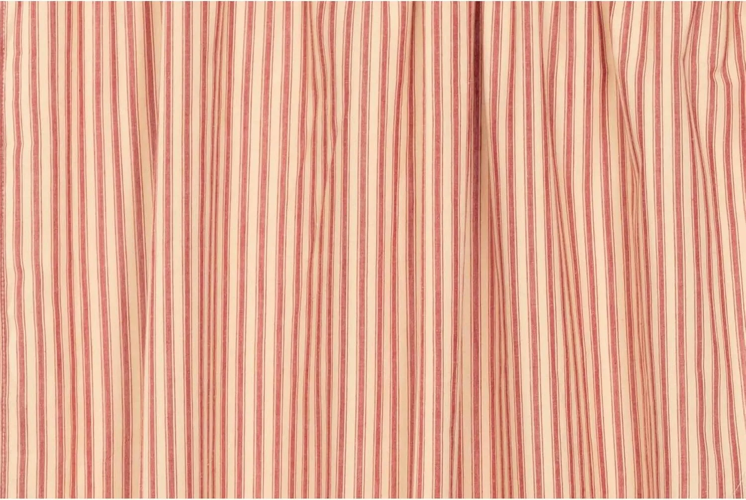 VHC Brands Sawyer Mill Red Kitchen Curtain Set 2 Lined Tiers Farmhouse Country 36 Inch Cotton Vintage Stripes