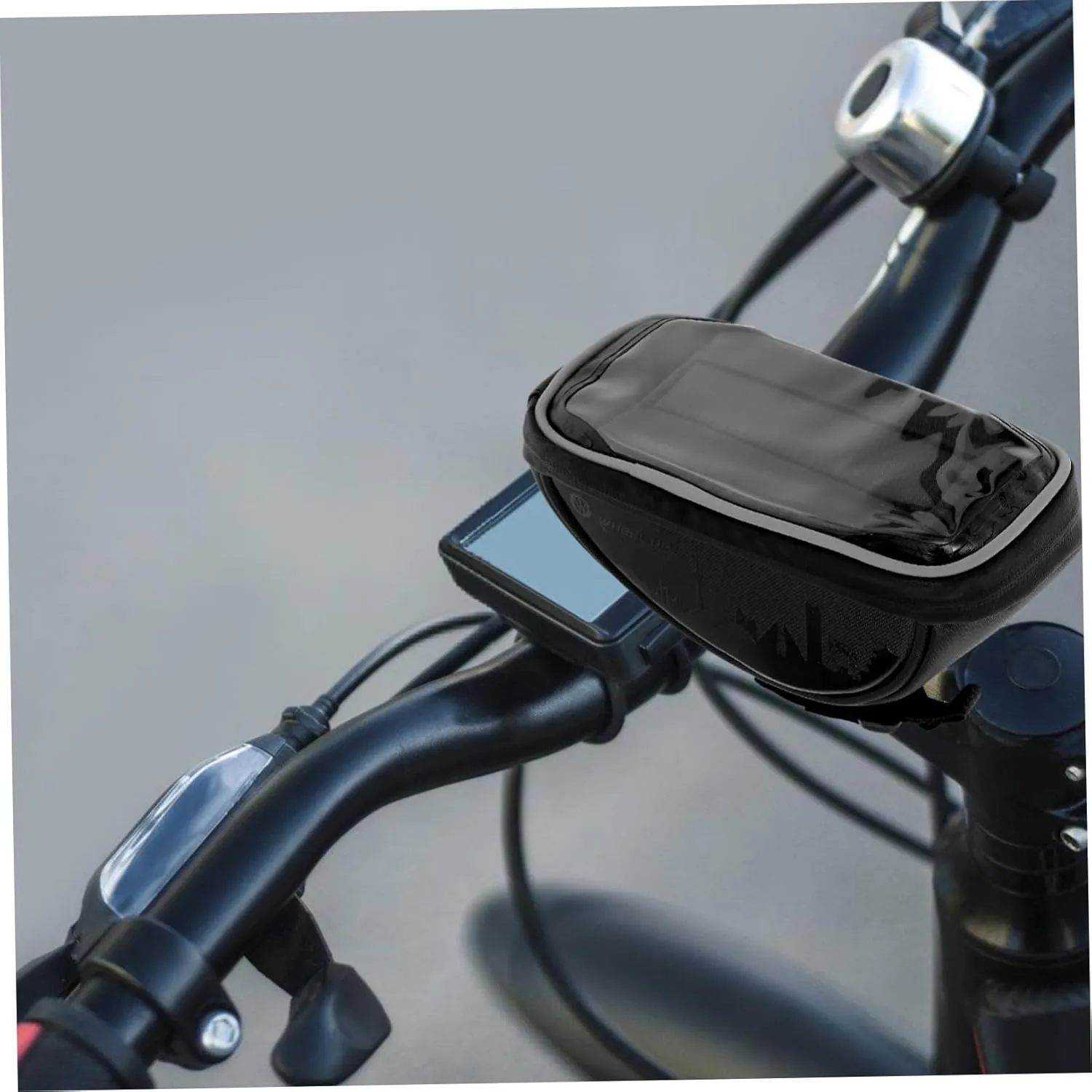 VICASKY 3 pcs Bike Storage Bag Hard Shell Handlebar Pouch for Phone Essentials Durable Tpu Material for Mountain Biking Outdoor Cycling Use Black