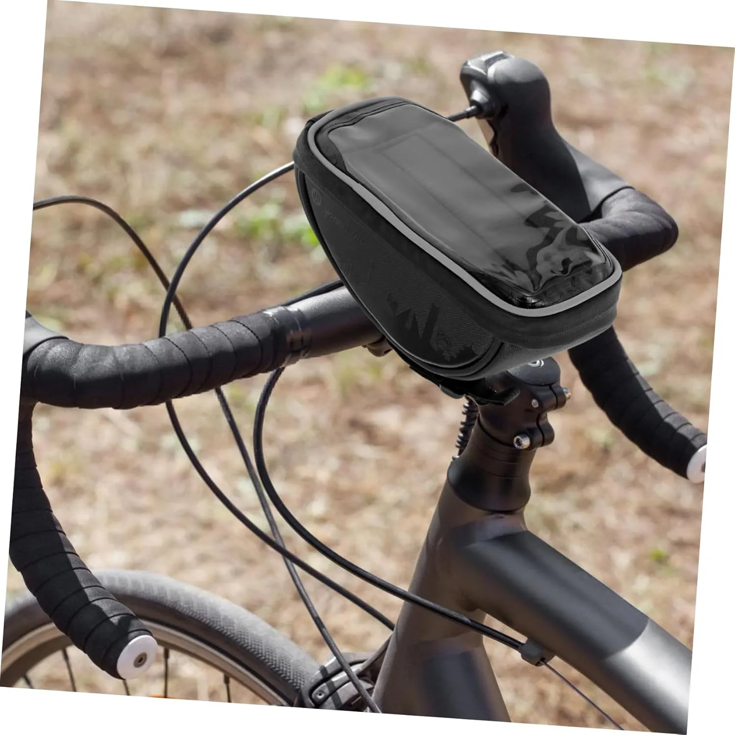 VICASKY 3 pcs Bike Storage Bag Hard Shell Handlebar Pouch for Phone Essentials Durable Tpu Material for Mountain Biking Outdoor Cycling Use Black