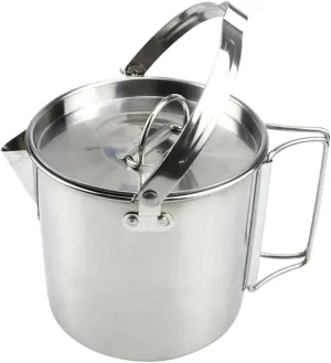 VICASKY Collapsible Stainless Steel Kettle Lightweight Hanging Pot for Boiling Water Cooking Soup and Brewing for Camping Hiking and
